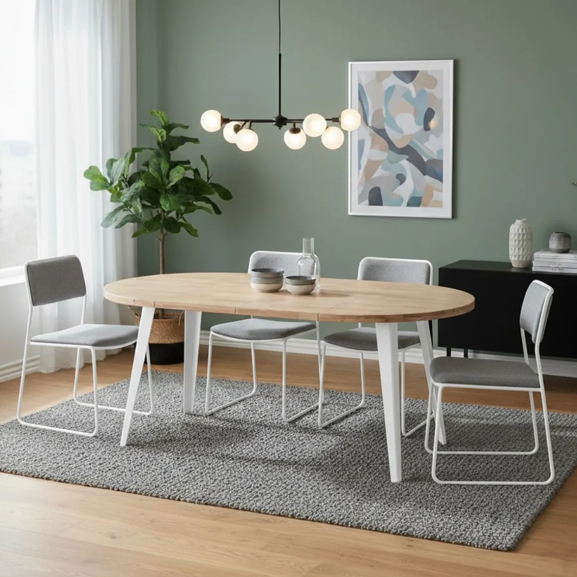 Mesa de comedor BergE redonda extensible Ø100x76 cm