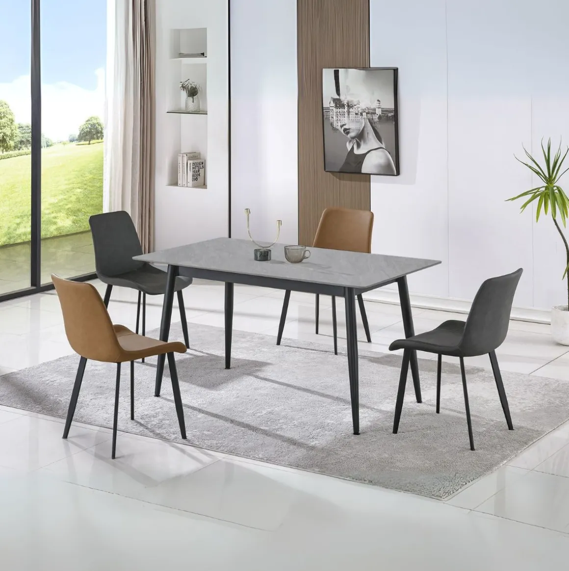 Mesa de comedor Berna diseño fijo 75x140x80 cm