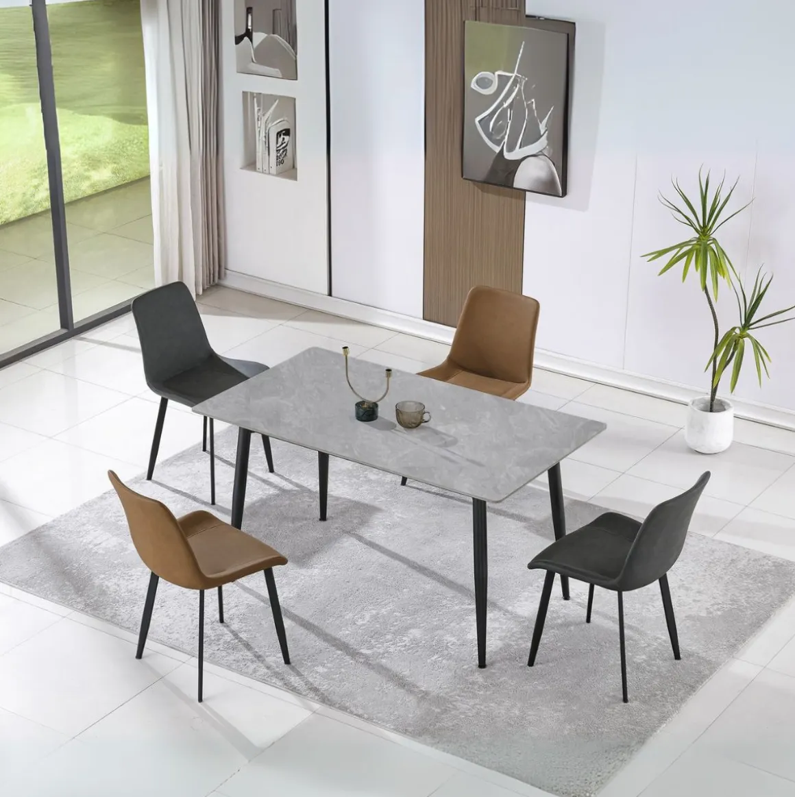 Mesa de comedor Berna diseño fijo 75x140x80 cm