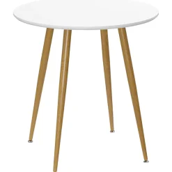 Mesa de comedor Branke Homcom 2 personas blanco Ø72x75 cm