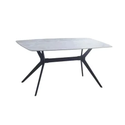 Mesa de comedor Calista fija negro 76x160x90 cm