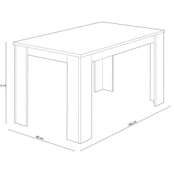 Mesa de comedor Dalas 73,6x140x80 cm