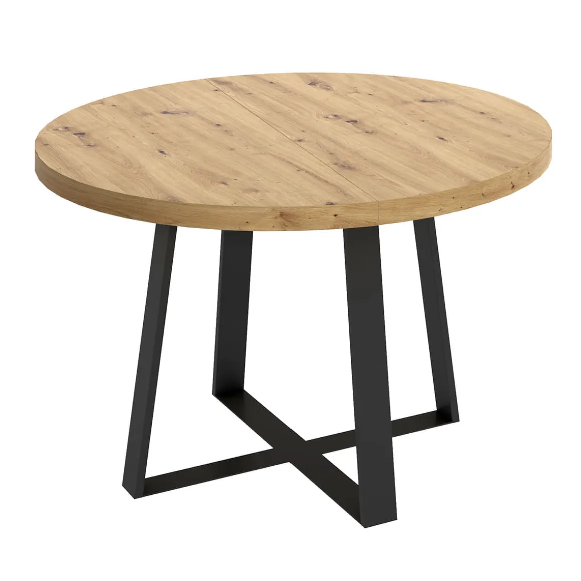 Mesa de comedor Duna redonda extensible nordic/negro Ø110-158x77 cm
