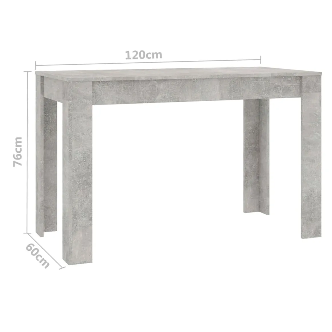 Mesa de comedor Elba rectangular 76x120x60 cm