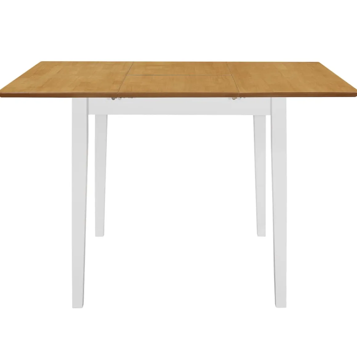 Mesa de comedor extensible blanco/natural 74x80-120x50 cm