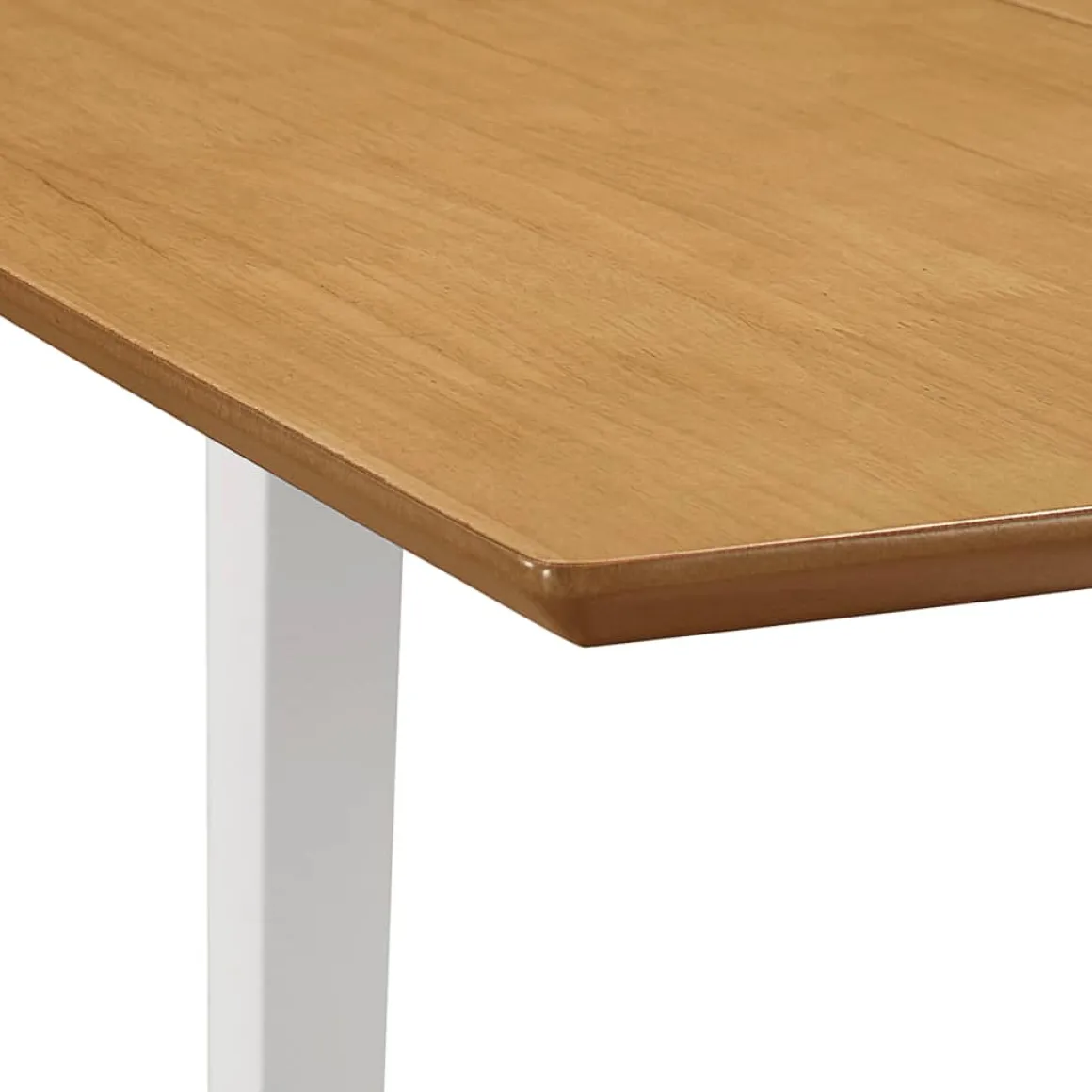 Mesa de comedor extensible blanco/natural 74x80-120x50 cm