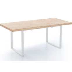Mesa de comedor extensible Natural 76x140-180x80 cm