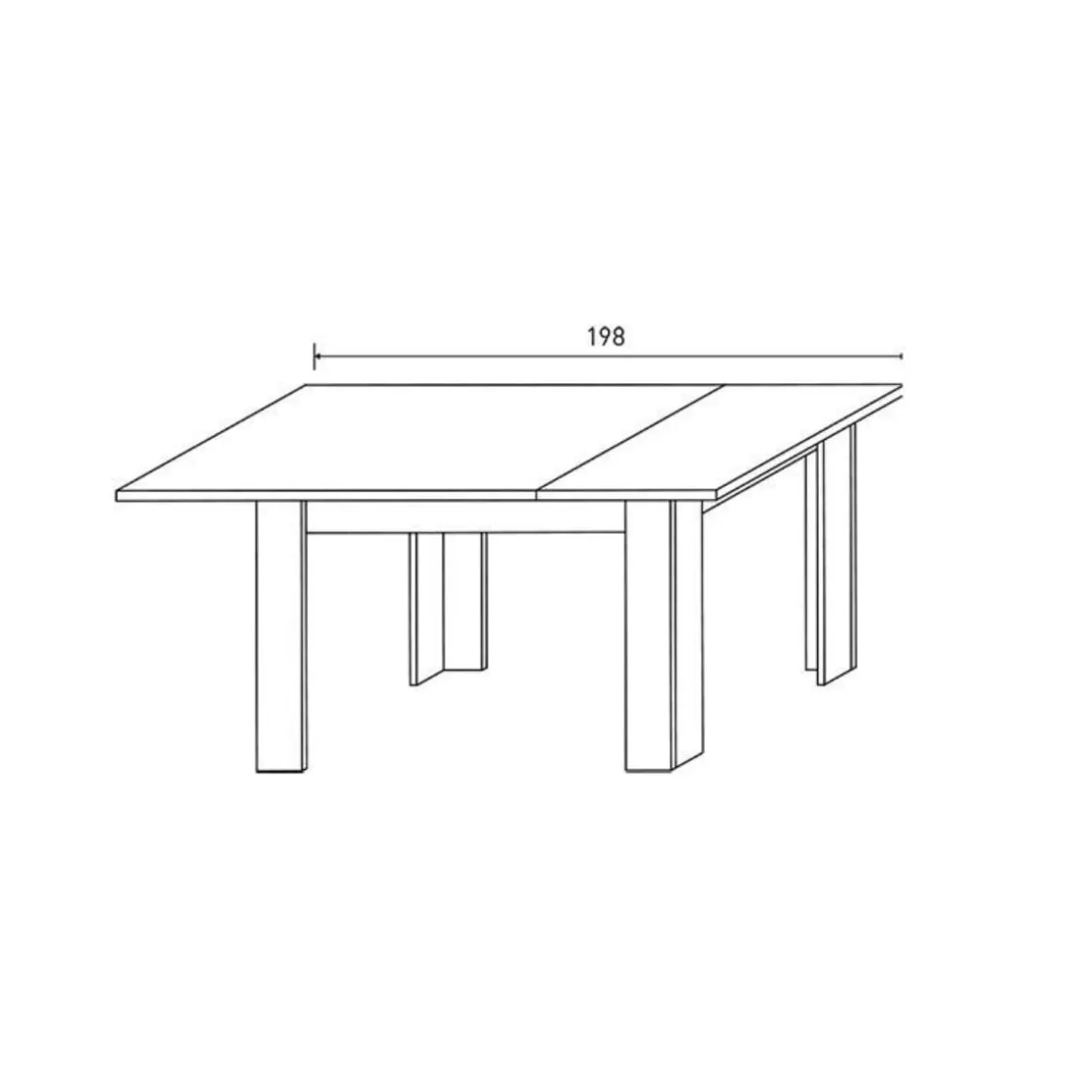 Mesa de comedor extensible Corfu 76x138-198x88 cm