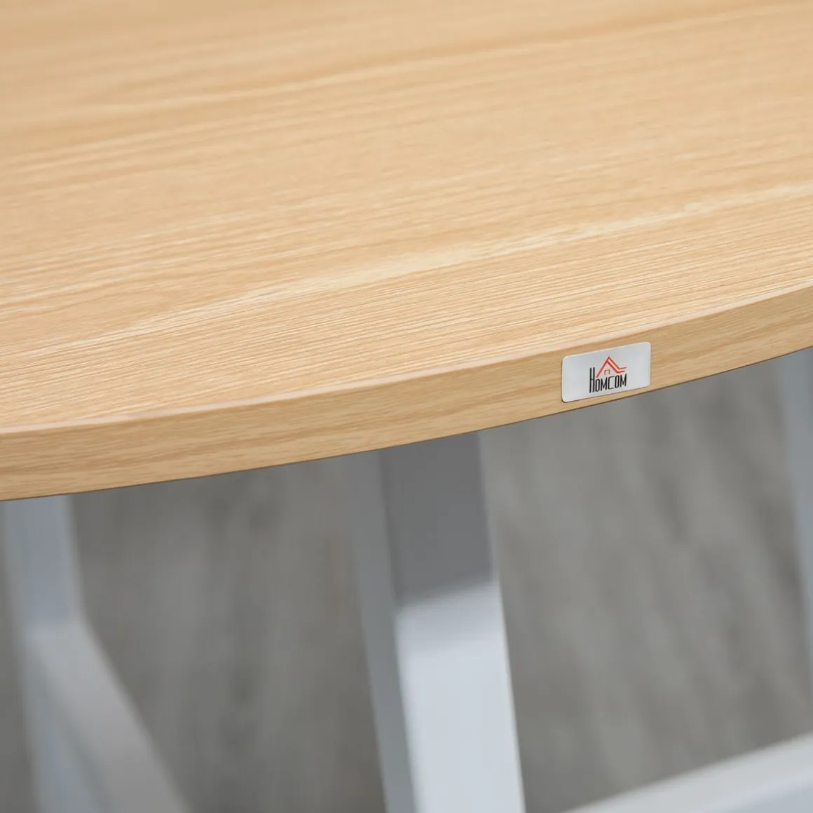 Mesa de comedor Galway Homcom 4 personas natural/blanco Ø80x76 cm