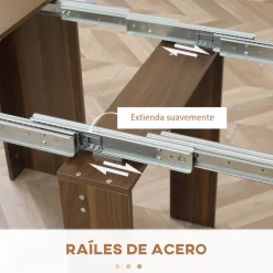 Mesa de comedor Ghinda Homcom extensible 4-6 personas marrón 75x60-180x85