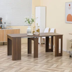 Mesa de comedor Ghinda Homcom extensible 4-6 personas marrón 75x60-180x85