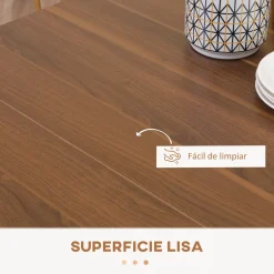 Mesa de comedor Ghinda Homcom extensible 4-6 personas marrón 75x60-180x85