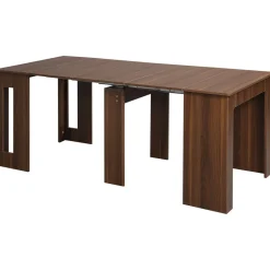Mesa de comedor Ghinda Homcom extensible 4-6 personas marrón 75x60-180x85