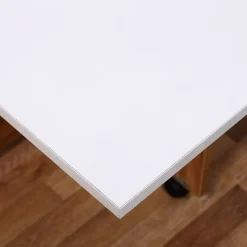 Mesa de comedor Homcom 3 posiciones plegable con ruedas blanco/madera 73x120x80 cm