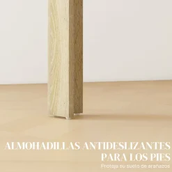 Mesa de comedor Júpiter Homcom para 4-6 personas blanco/roble 75x140x89,5 cm