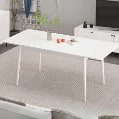 Mesa de comedor Kale extensible blanco 77x160-200x90 cm
