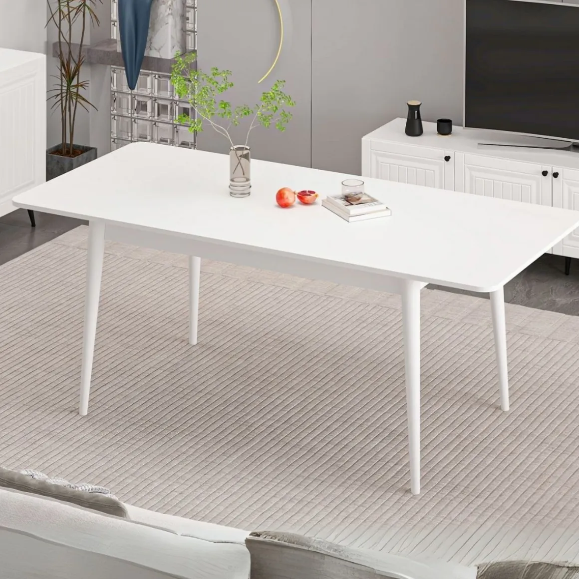 Mesa de comedor Kale extensible blanco 77x160-200x90 cm