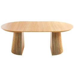 Mesa de comedor Keanu forma circular extensible 75x120-160-200x120 cm