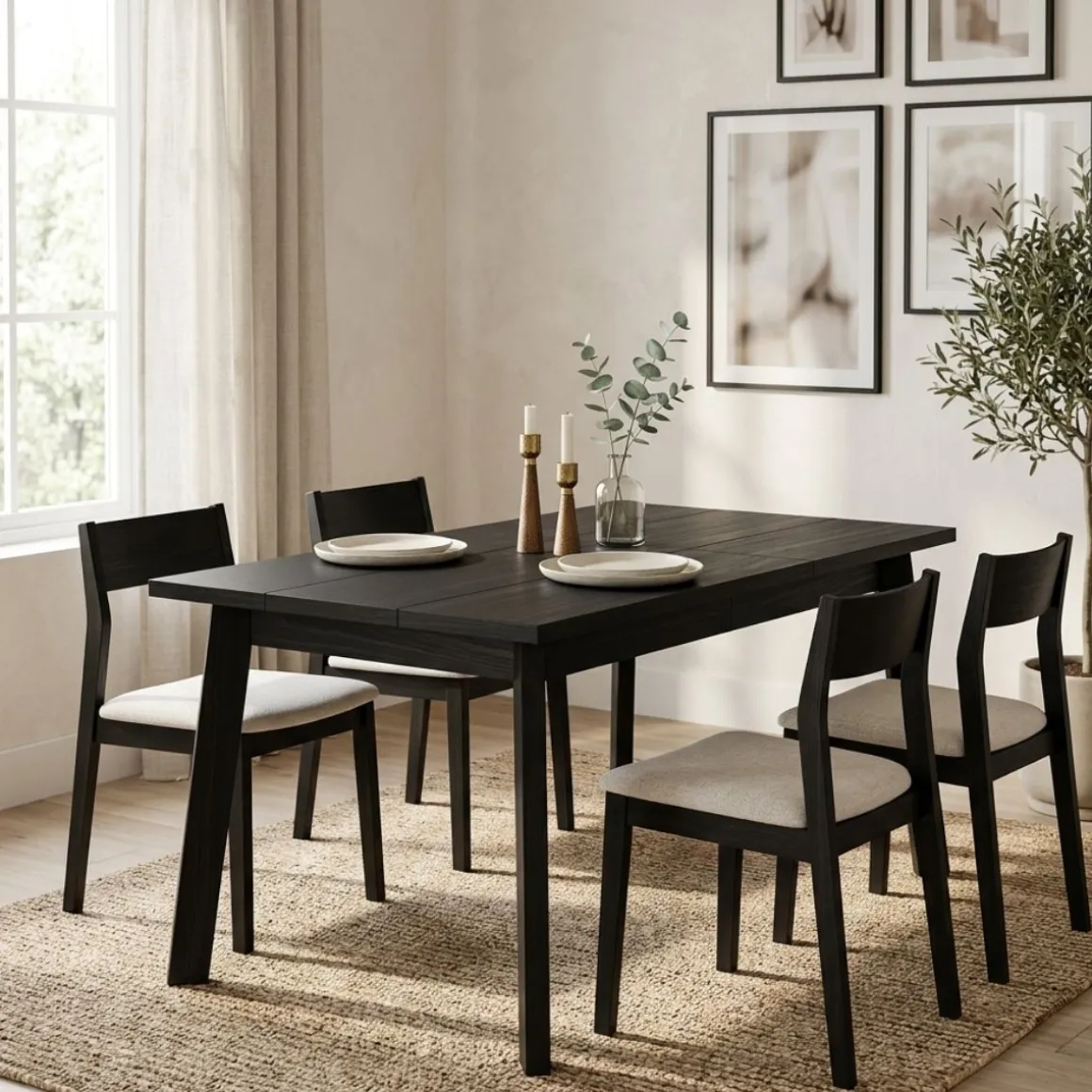 Mesa de comedor Kroma diseño fijo 74x140x90 cm