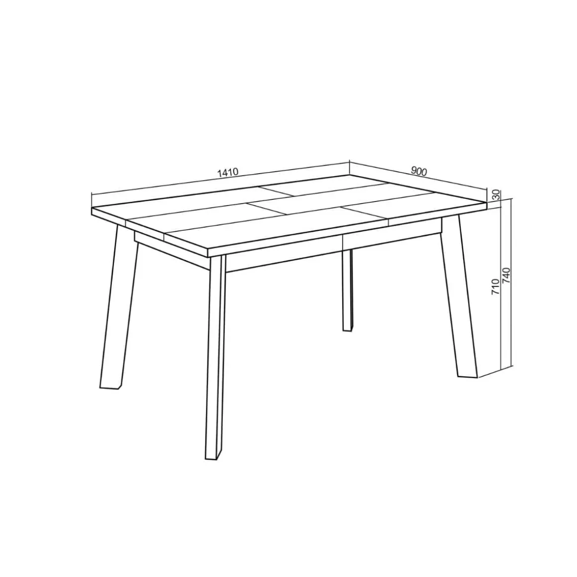 Mesa de comedor Kroma diseño fijo 74x140x90 cm
