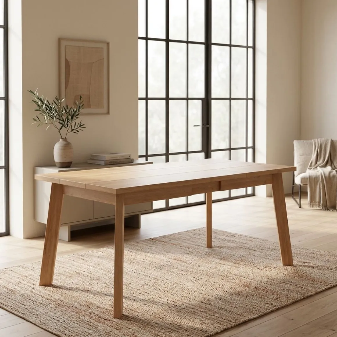 Mesa de comedor Kroma diseño fijo 8 comensales 74x168x90 cm