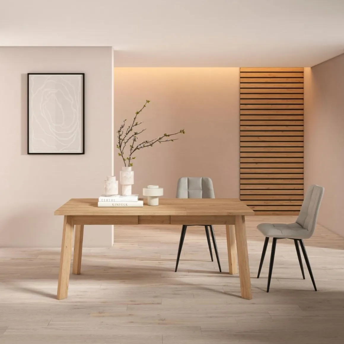 Mesa de comedor Kroma diseño fijo 8 comensales 74x168x90 cm