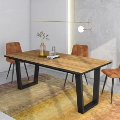 Mesa de comedor Kroma diseño fijo patas en U 74x194x90 cm