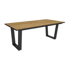 Mesa de comedor Kroma diseño fijo patas en U 74x194x90 cm
