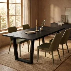 Mesa de comedor Kroma diseño fijo patas en U 74x194x90 cm