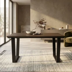 Mesa de comedor Kroma diseño fijo patas en U 74x140x90 cm
