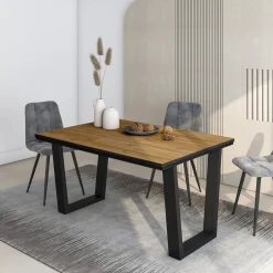 Mesa de comedor Kroma diseño fijo patas en U 74x140x90 cm