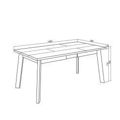 Mesa de comedor Kroma diseño fijo 8 comensales 74x168x90 cm