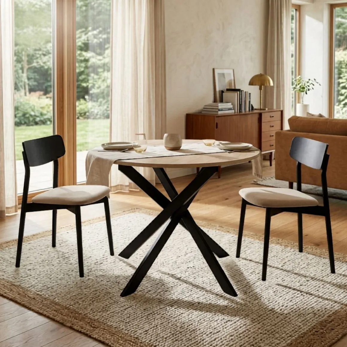 Mesa de comedor Kroma redonda diseño fijo Ø90x77 cm