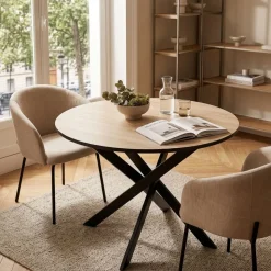 Mesa de comedor Kroma redonda diseño fijo Ø90x77 cm