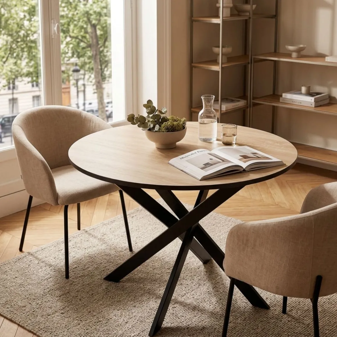 Mesa de comedor Kroma redonda diseño fijo Ø90x77 cm