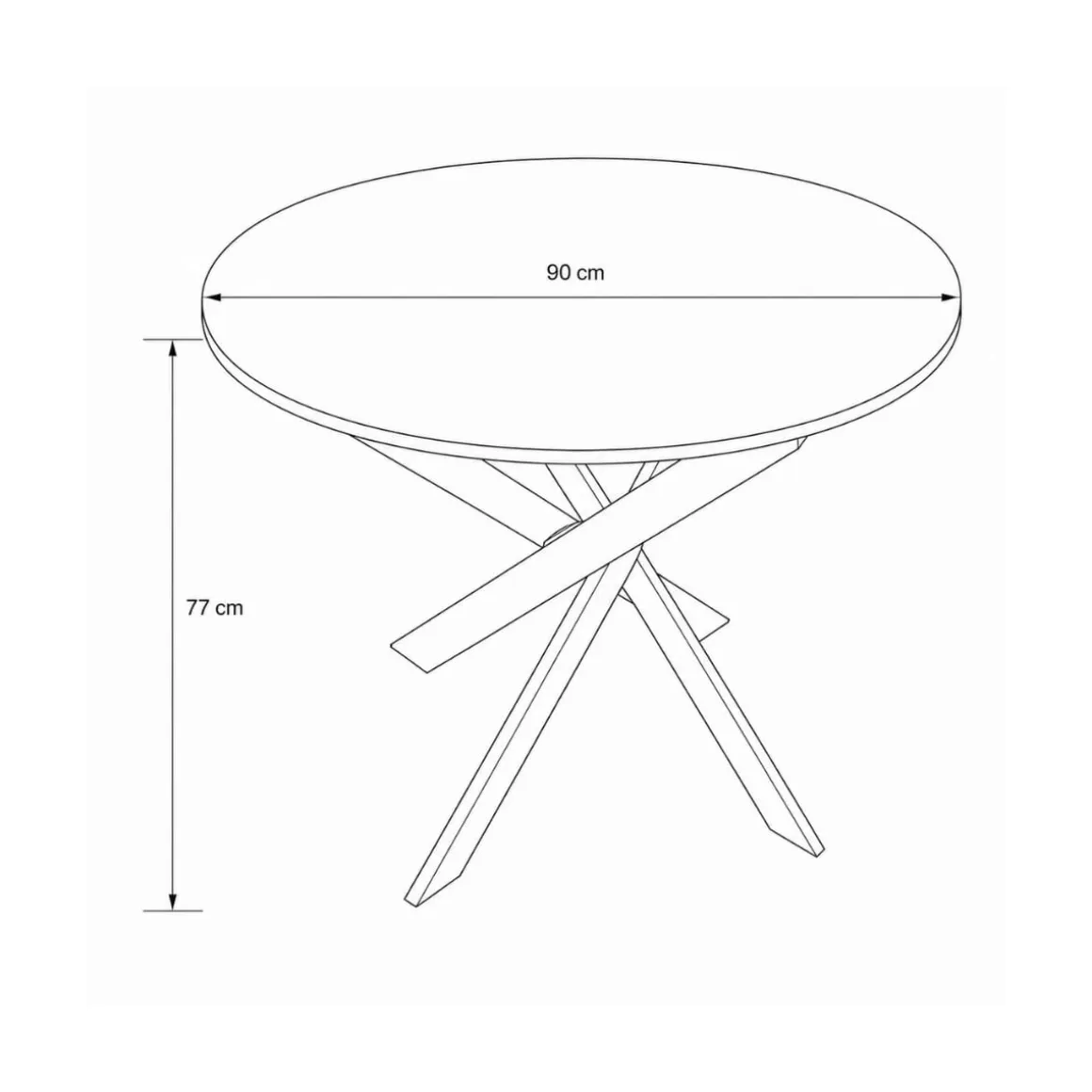 Mesa de comedor Kroma redonda diseño fijo Ø90x77 cm