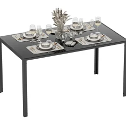 Mesa de comedor Krystell Homcom diseño fijo 75x140x80 cm