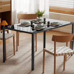 Mesa de comedor Krystell Homcom diseño fijo 75x140x80 cm
