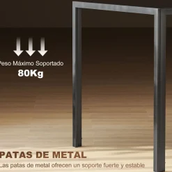 Mesa de comedor Krystell Homcom diseño fijo 75x140x80 cm
