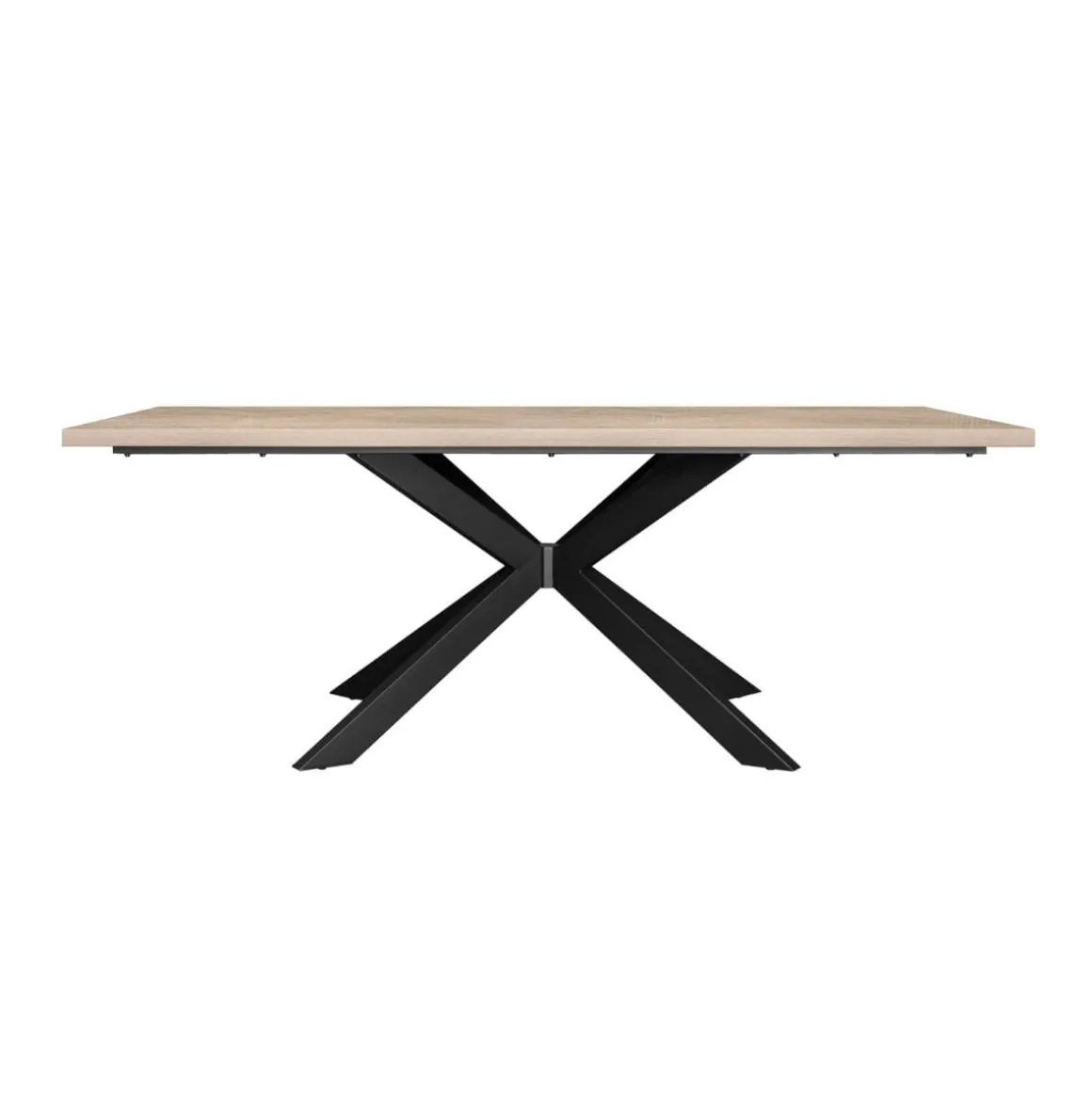 Mesa de comedor Kyba diseño fijo natural/negro 77x200x100 cm