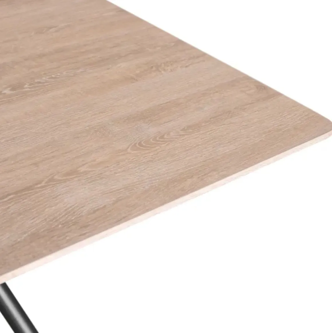 Mesa de comedor Látigo diseño fijo natural/negro 76x160x90 cm