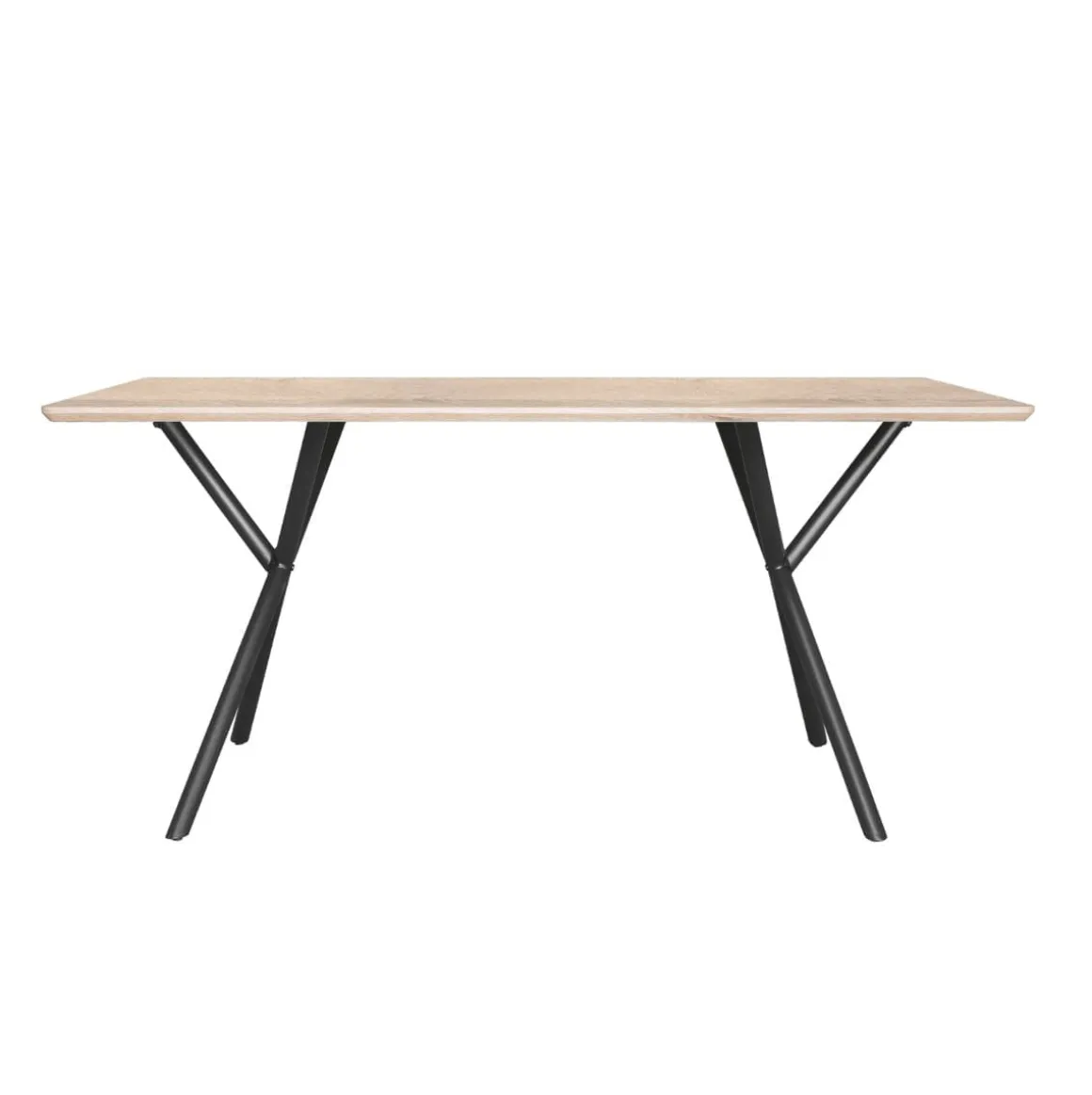 Mesa de comedor Látigo diseño fijo natural/negro 76x160x90 cm
