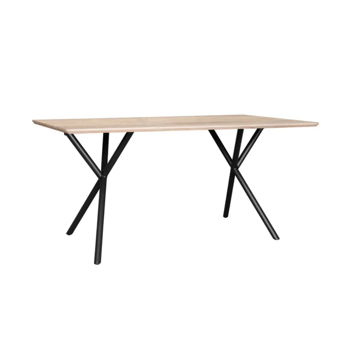 Mesa de comedor Látigo diseño fijo natural/negro 76x160x90 cm