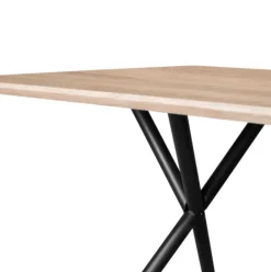 Mesa de comedor Látigo diseño fijo natural/negro 76x160x90 cm