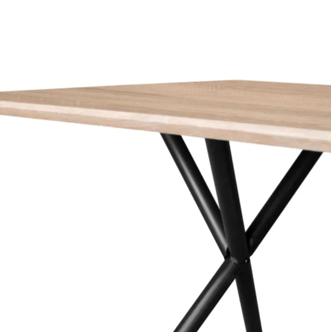 Mesa de comedor Látigo diseño fijo natural/negro 76x160x90 cm