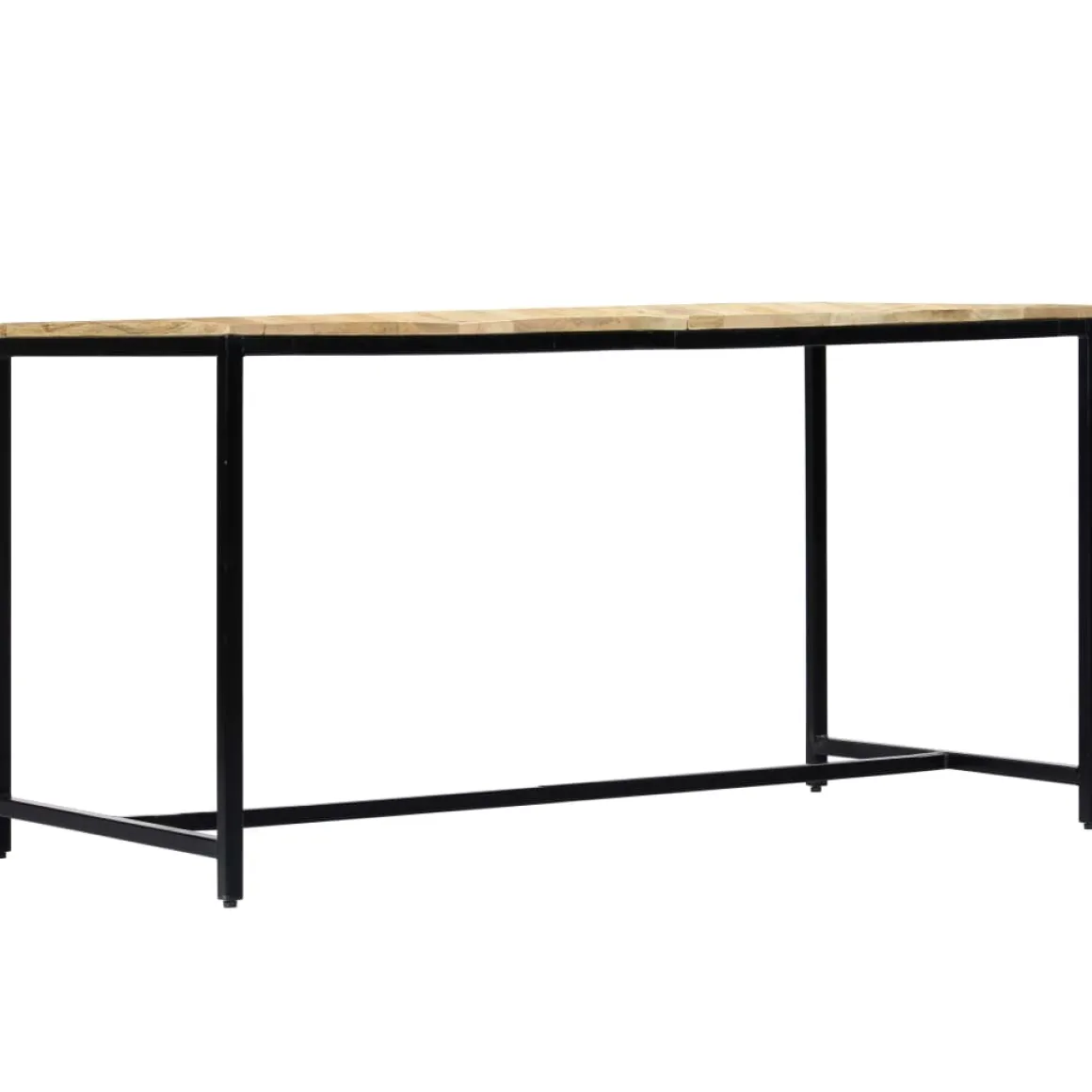 Mesa de comedor Marina madera maciza natural/negro 75x140x70 cm