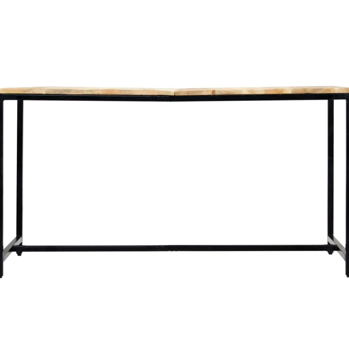 Mesa de comedor Marina madera maciza natural/negro 75x140x70 cm