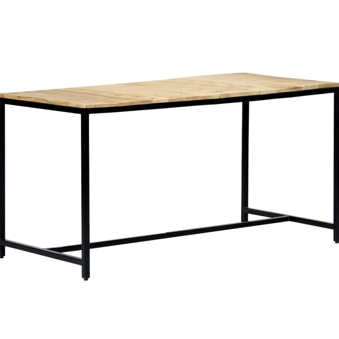 Mesa de comedor Marina madera maciza natural/negro 75x140x70 cm