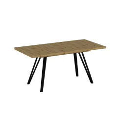 Mesa de comedor Minar diseño extensible natural 76x120x80 cm