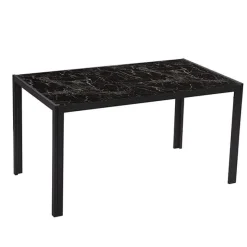 Mesa de comedor Mármol diseño fijo negro 75x135x80 cm
